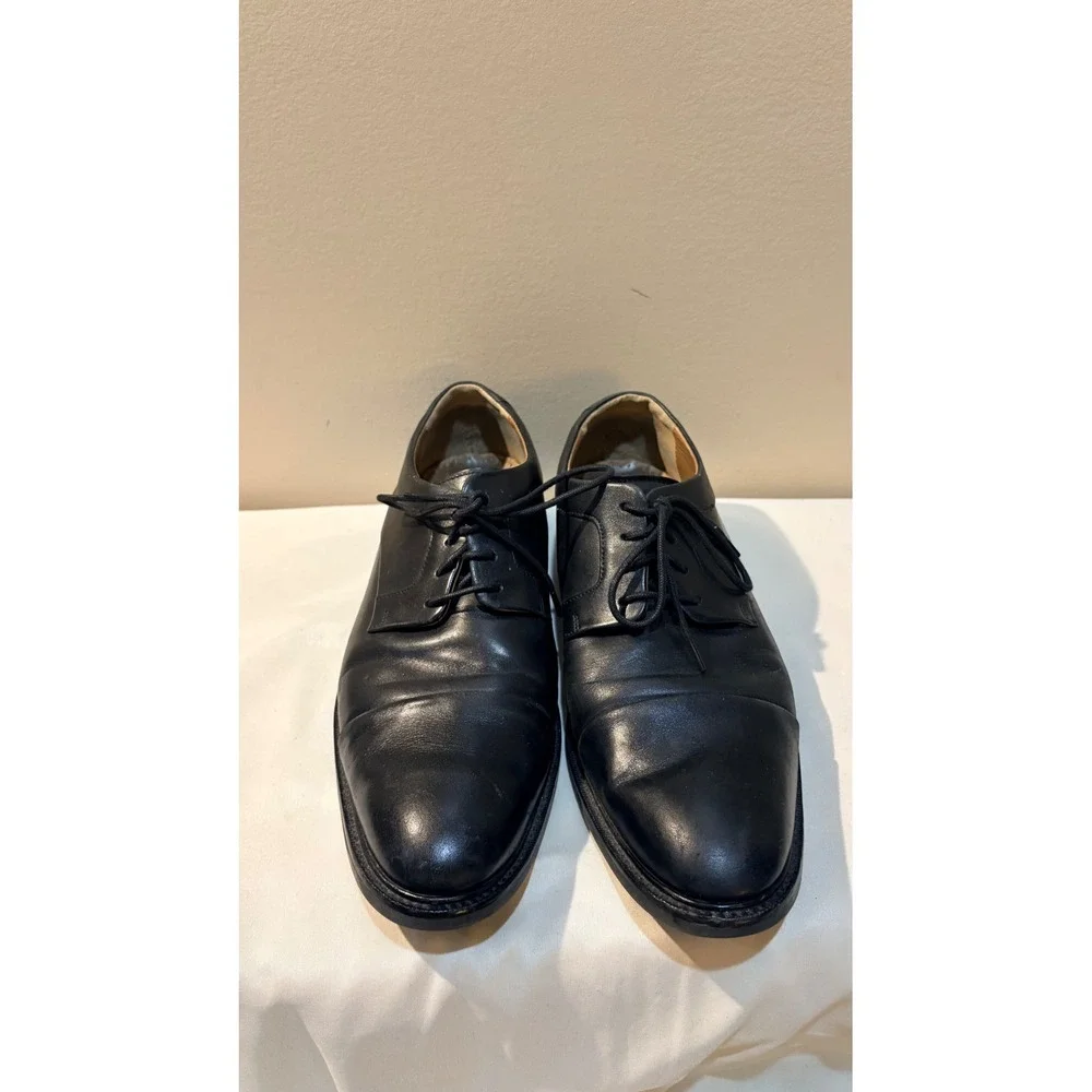 Cole Haan Mens Black Leather Cap‎ Toe Derby Dress Shoes Grand.OS C20155 Sz 9.5 M